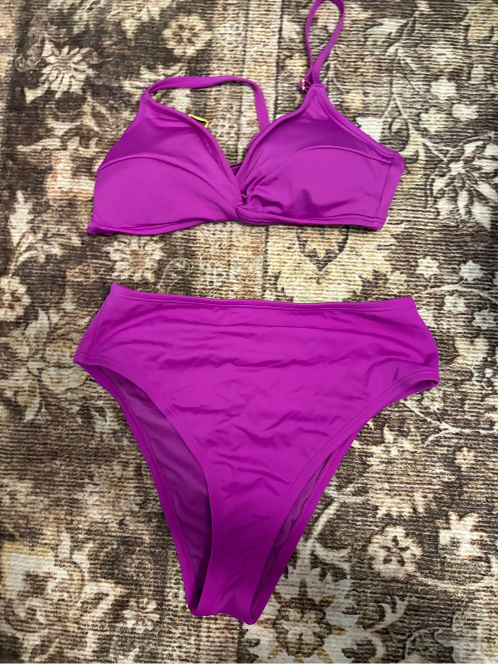 Shade & Shore Bright Purple High-Waist Bikini Set